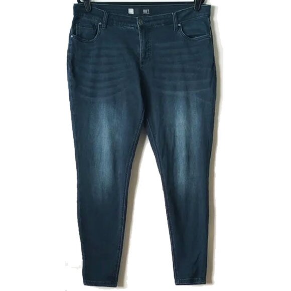Kut From The Kloth Mia Toothpick Skinny Jeans 14W Dark Wash Brushed Denim - Picture 2 of 12
